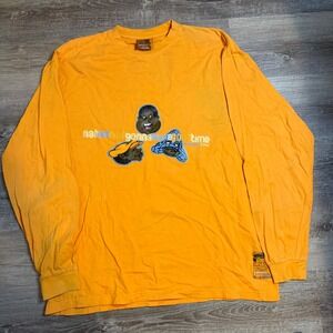 Vintage Platinum FUBU Fat Albert Orange Long Sleeve Shirt Mens XL Hey Hey Hey